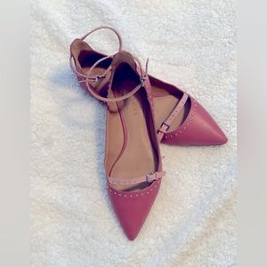 Coach “Jody” Pink Studded Leather Pointed Toe Ballet Flats size 10